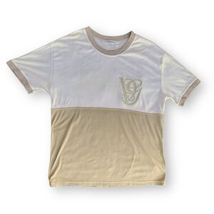 Vintage Charisma Cream & White Colorblock Logo Tee